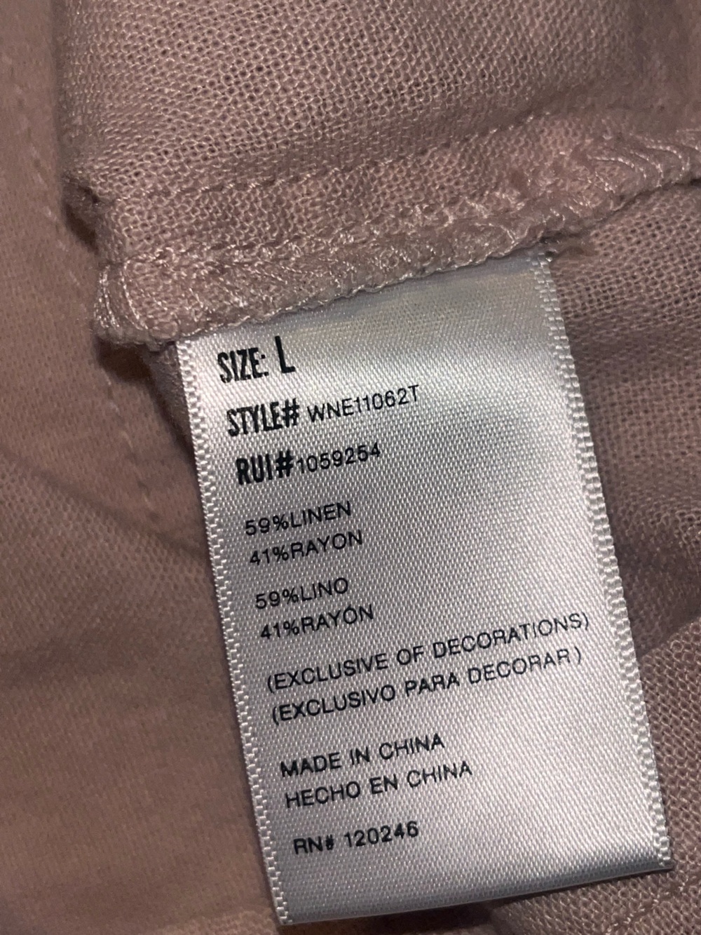 Linen blend Wallflower Pink Sleeveless Utility Vest - Picture 5 of 5